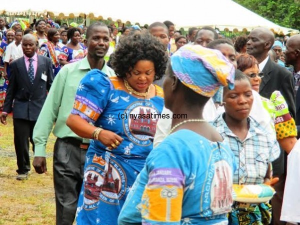 DPP's Patricia Kaliati in a jovial mood at the celebration mass