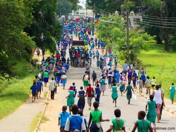 Pupils take to the streets