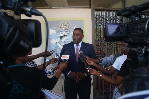 Chanza speaking to reporters