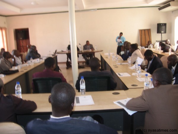 Douglas Ng’oma Executive Director of Future Planning for the Child making a presentation (far right).-Photo by Tiwonge Kumwenda, Nyasa Times