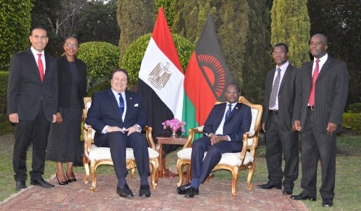 Egyptian Ambassador to Malawi Maher El-Adawy and the Minister of Justice and constitution Affairs pose for a group photo with High Court Judges - Pic by Stanley Makuti
