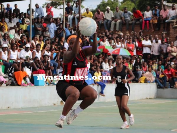 Enelesi Mdezo up in air with the ball....Photo Jeromy Kadewere
