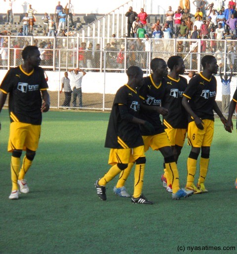 Envirom players celebrating their winning goal.-Photo Jeromy Kadewere, Nyasa Times
