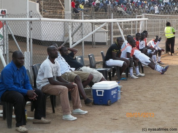 Epac FC on the home team bench, Pic Leonard Sharra