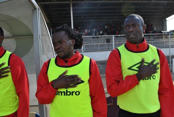 Veterans Esau Kanyenda and Fischer Kondowe on the bench....Photo Jeromy Kadewere