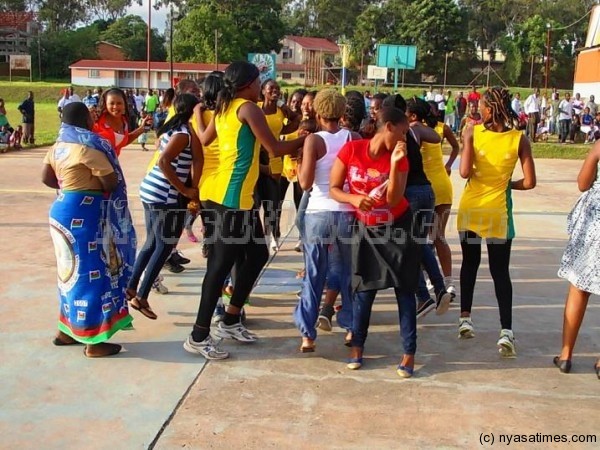 Escom Sisters players dancing after the final whistle...Photo Jeromy Kadewere