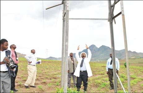 Escom officials show some infrastructure which suffered from vandalism