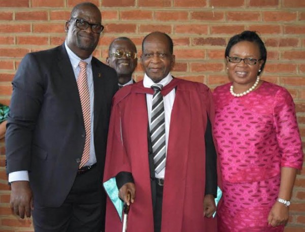Family honor: Tembo with brothers and in-law