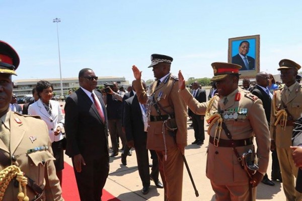 Farewell Commander -in- Chief Police and Army chiefs salute Mutharika on departure