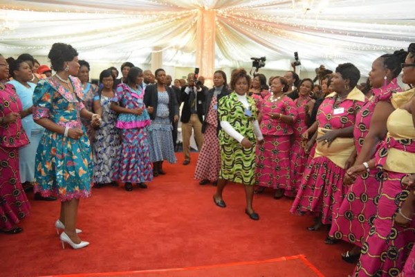 A cross section of women and Fitsy Lady at Zokonda Amai Macheza event