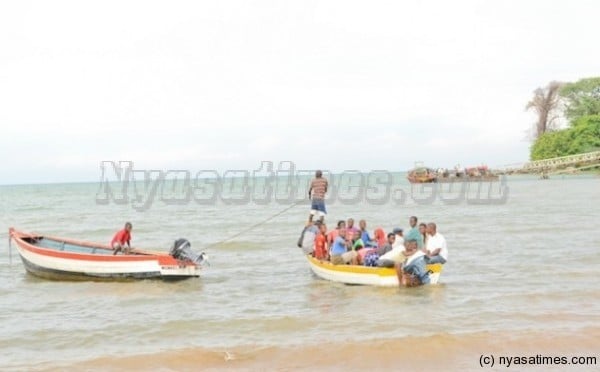 Boats on Lake Malawi