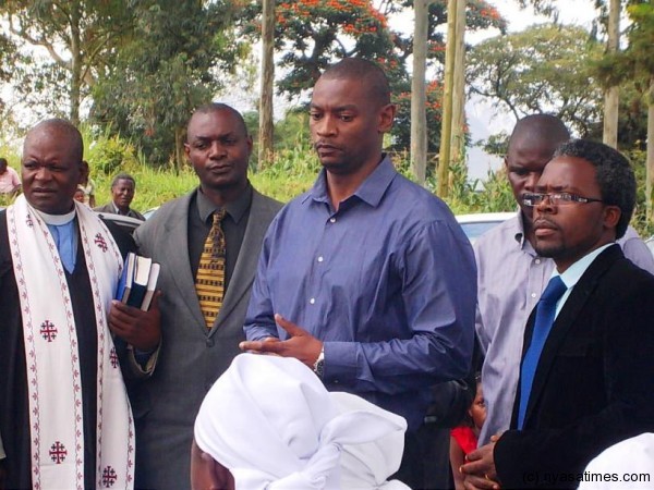 Football Association of Malawi President Walter Nyamilandu was present to pay his last respect.....Photo Jeromy Kadewere