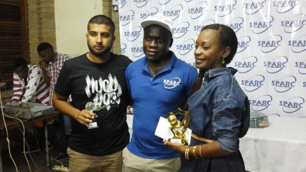 Furkan Gani and Carol Banda with Wisely Phiri, sponsor.