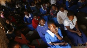 Girls in classroom in Malawi