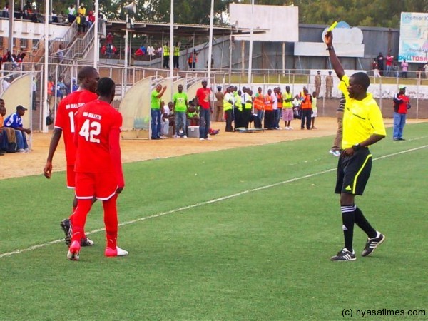 Gabadihno was shown yellow card for indiscpline....Photo Jeromy Kadewere