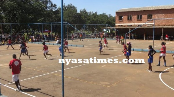 Games in progress at both netball courts