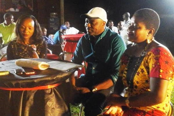 Gospel Kazako (centre) and Suya (right) appreciating the episodes