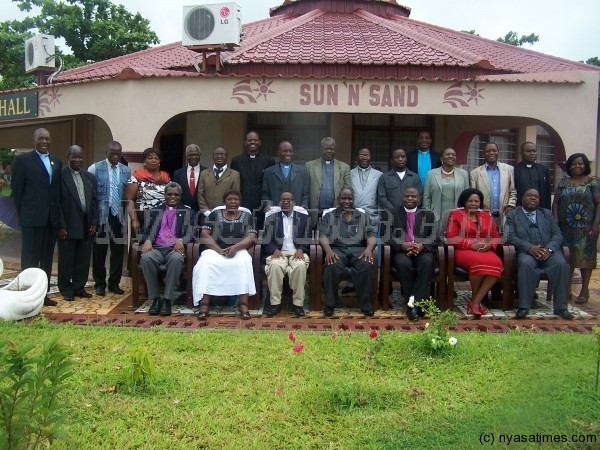 Church leaders pose for Nyasa Times after their meeting in Mangochi