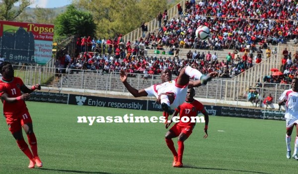 Guinea player in a bicycle kick...Photo By Jeromy Kadewere