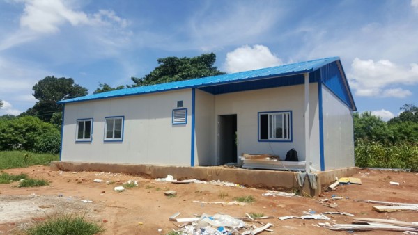 Housing units for security officers being constructed