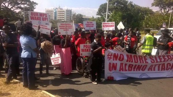 CSOs led hundreds of people in a march to raise awareness of attacks on albinos in Malaw