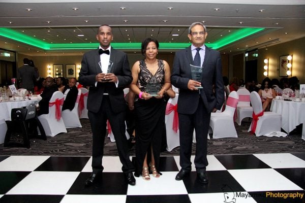 The three who got special recognition: Ffrom left to right- Jamal, Mary Woodworth and Ahmed Dassu