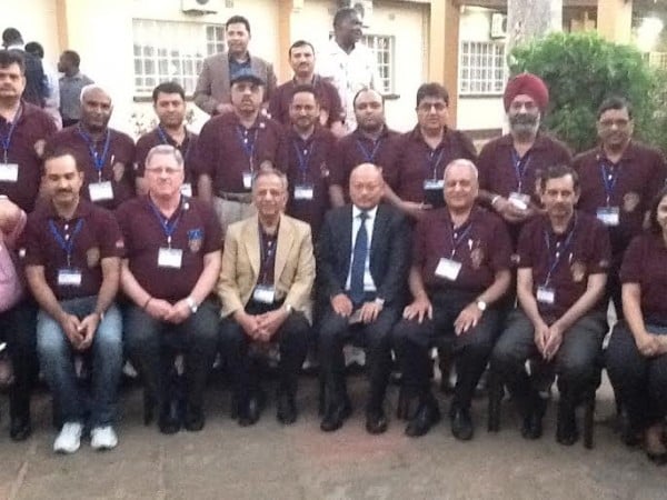 Indian Doctors pose for a photo after jetting in Malawi ready for the job at Kamuzu Central