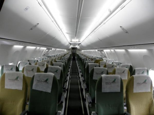 Inside the new Malawian Airlines' Boeing 737 800 plane- Pic Lucky Mkandawire