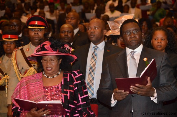 President Banda and the First Gentleman at the National Prayers