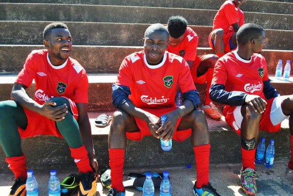 John Banda (centre) Ernest Tambe left and Bashir Maunde....photo Jeromy Kadewere