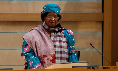 Joyce Banda at Scottish parliament