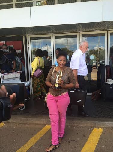 Joyce Mhango Chavula arriving at KIA