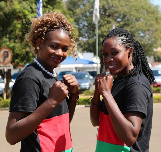 Joyce Mvula and Towera Vinkhumb  ready for a good fight ...Photo Jeromy Kadewere.