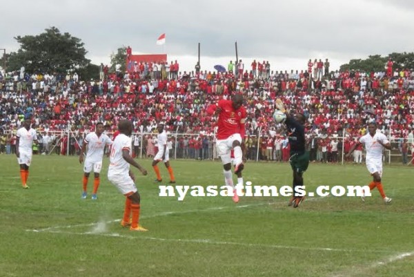Juwaya makes a save during the game -Photo Alex Mwazalumo, Nyasa Times