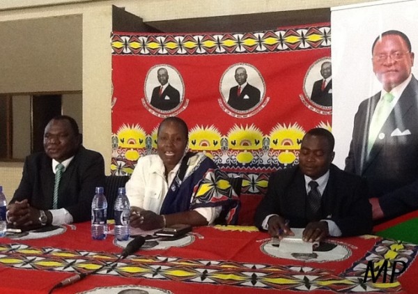 Kabwila and MCP officials addressing a news conference