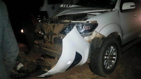 Kabwila car which was involved in an accident