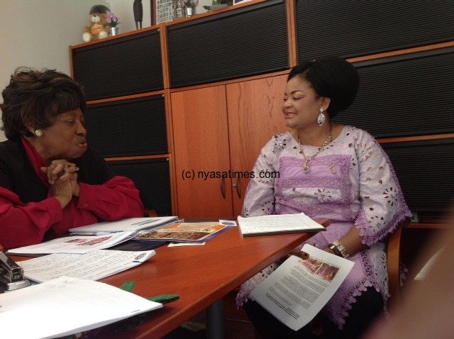 Malawi's Patricia Kaliati with Mrs. Mary Singletary,