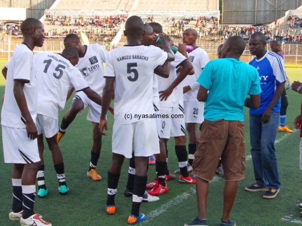 Kamuzu Barracks players after the game was stopped....Photo Jeromy Kadewere (1)