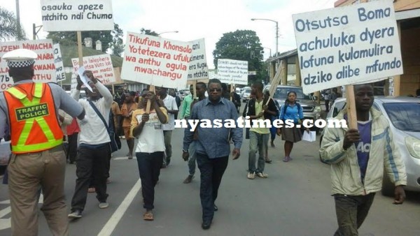 Kapito leads the march for consumer rights in Blantyre