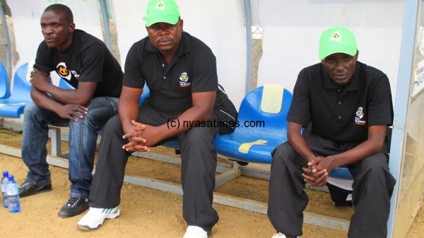 Karonga United bench in deep thoughts....Photo Jeromy Kadewere