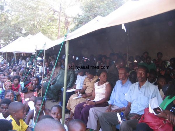 Karonga people listerning to Kyungu.-Photo by Tiwonge Kumwenda, Nyasa Times