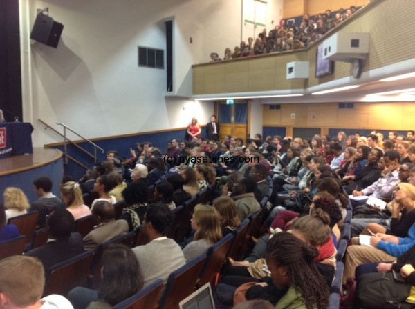 London School of Economics auditorium fully packed when Banda delivered her lecture