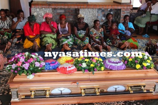 Late Makawa's coffin inside the house...Photo Jeromy Kadewere