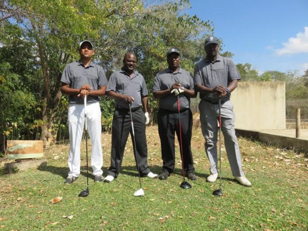 Left-Right; Paul Araujo, Edwin Chipala, Donbell Mandala, Mphatso Chadzala pose before tee-off..