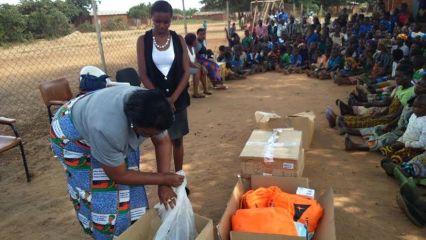 Miss Lilongwe Leticia during the donation
