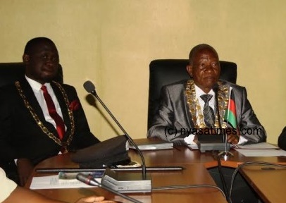 Lilongwe city Council Mayor, Willy Chapondela and his deputy Kwame Ngwira