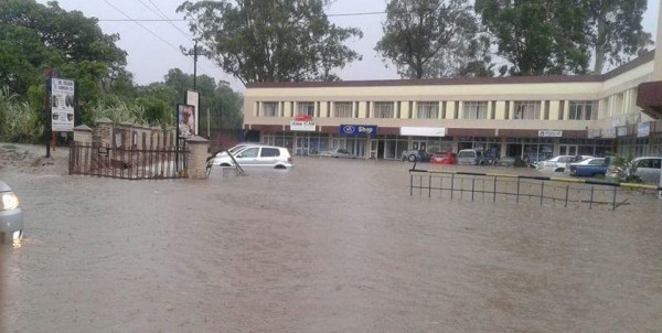FDH bank in flooded Limbe business town on Monday