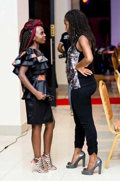  Lush Events manager Lorraine Mopiwa (Left) in a Wati designed skirt.