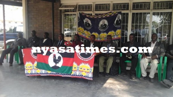 MCP chairpersons from the south addressingr a news conference -Photo by Mphatso Nkhoma