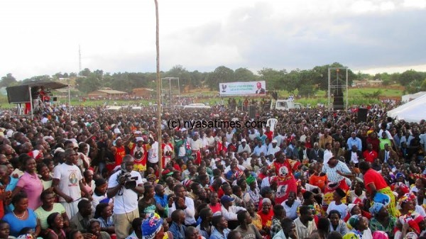 MCP supporters turned up at Masintha in large numbers....Photo Jeromy Kadewere